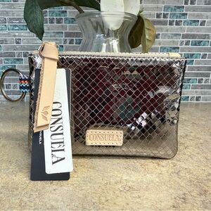 NWT Consuela Kyle metallic silver wallet